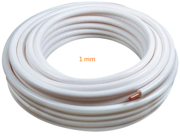 Rotolo di rame 50MT installazione climatizzatori rivestito con guaina 3/8'' spessore 1mm